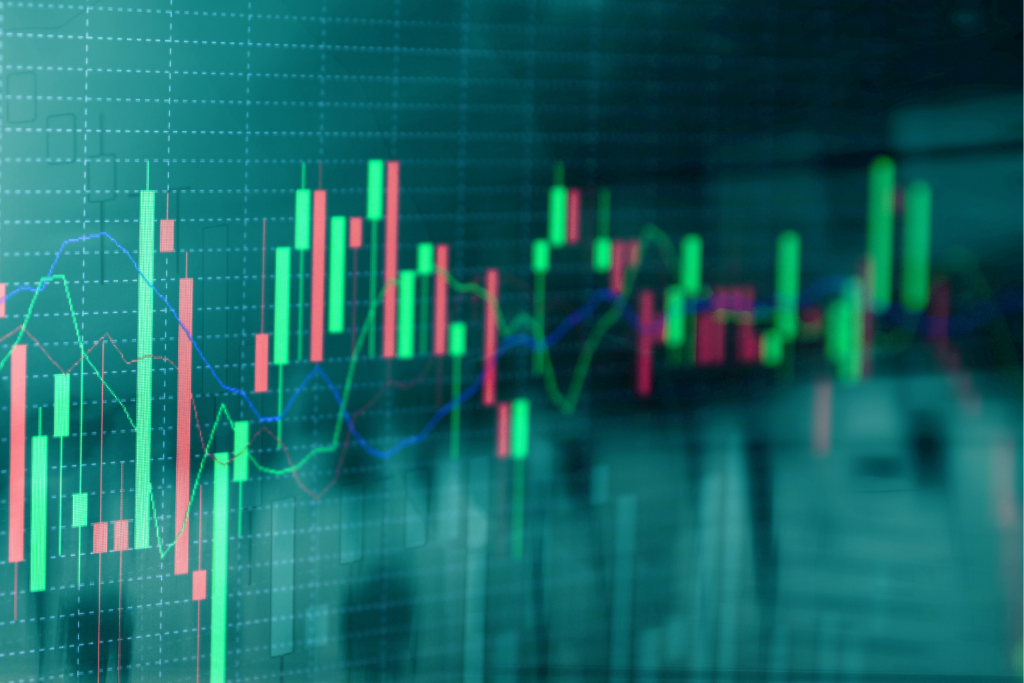 An image of a stock chart on a computer screen