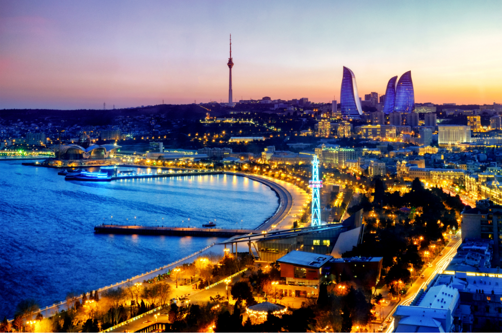 City skyline at night