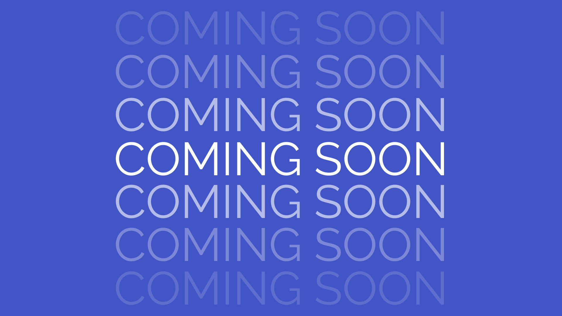 'Coming Soon' text with blue background