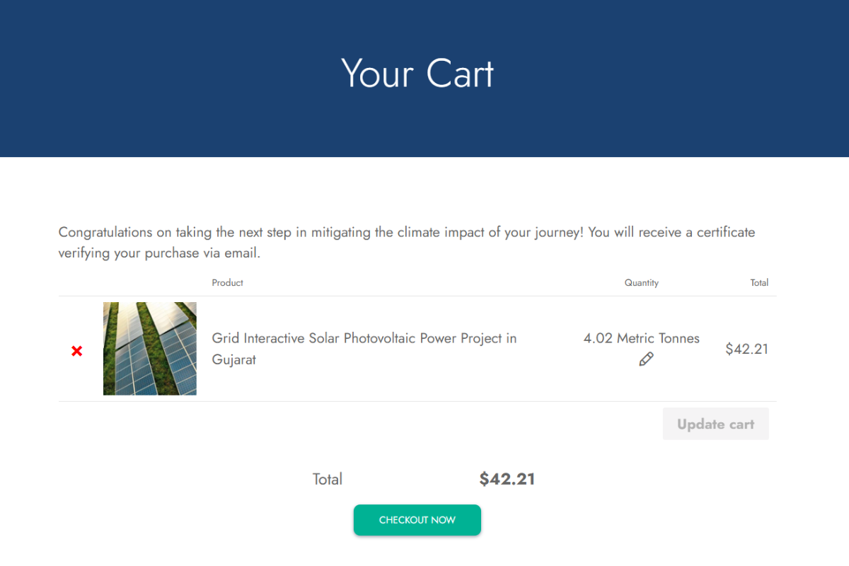ClimeCo API - Offset Cart