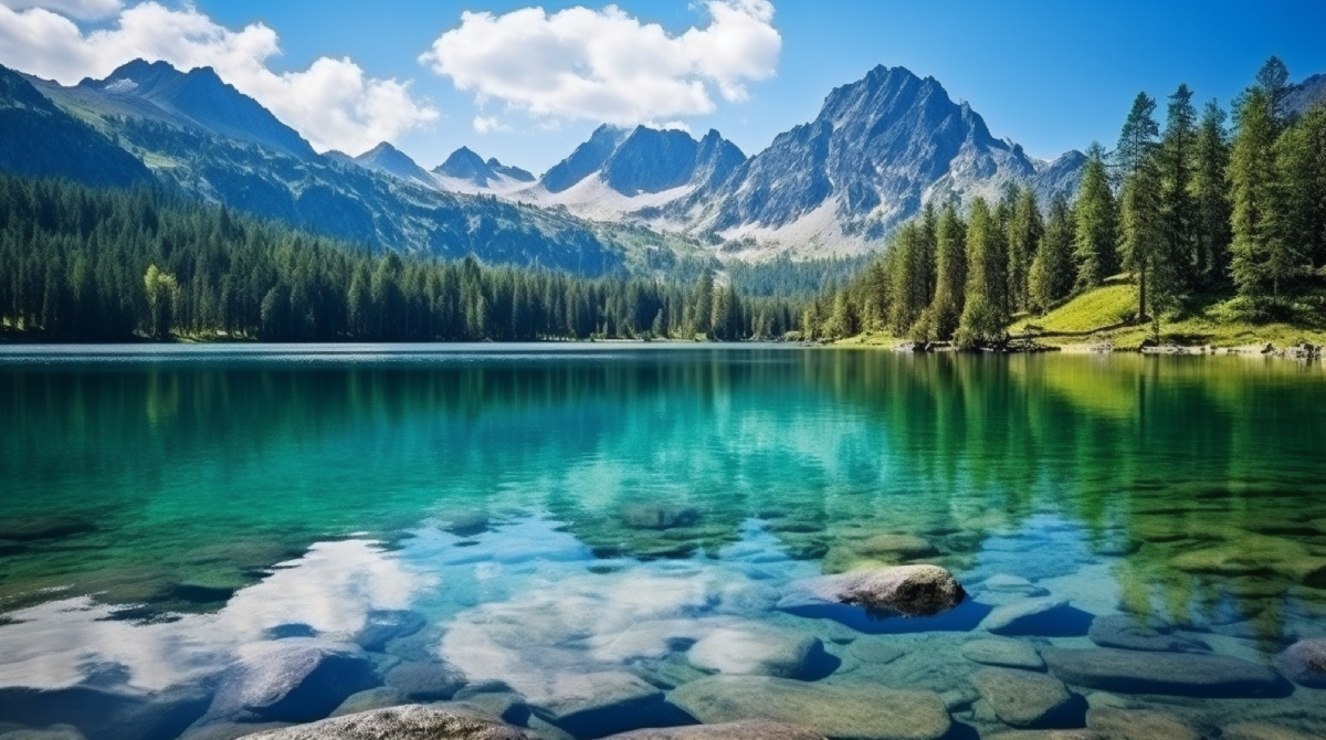 Mountain lake in National Park High Tatra